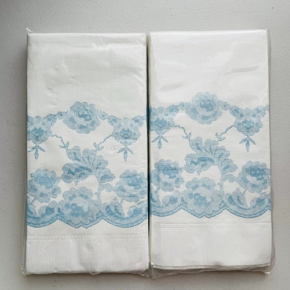 Vintage Creative Arts 12 Paper Napkins Lace  Print NEW Lot of 2